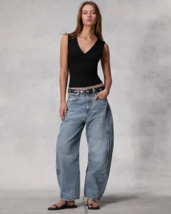 Charlie Ankle Barrel-Leg Jean