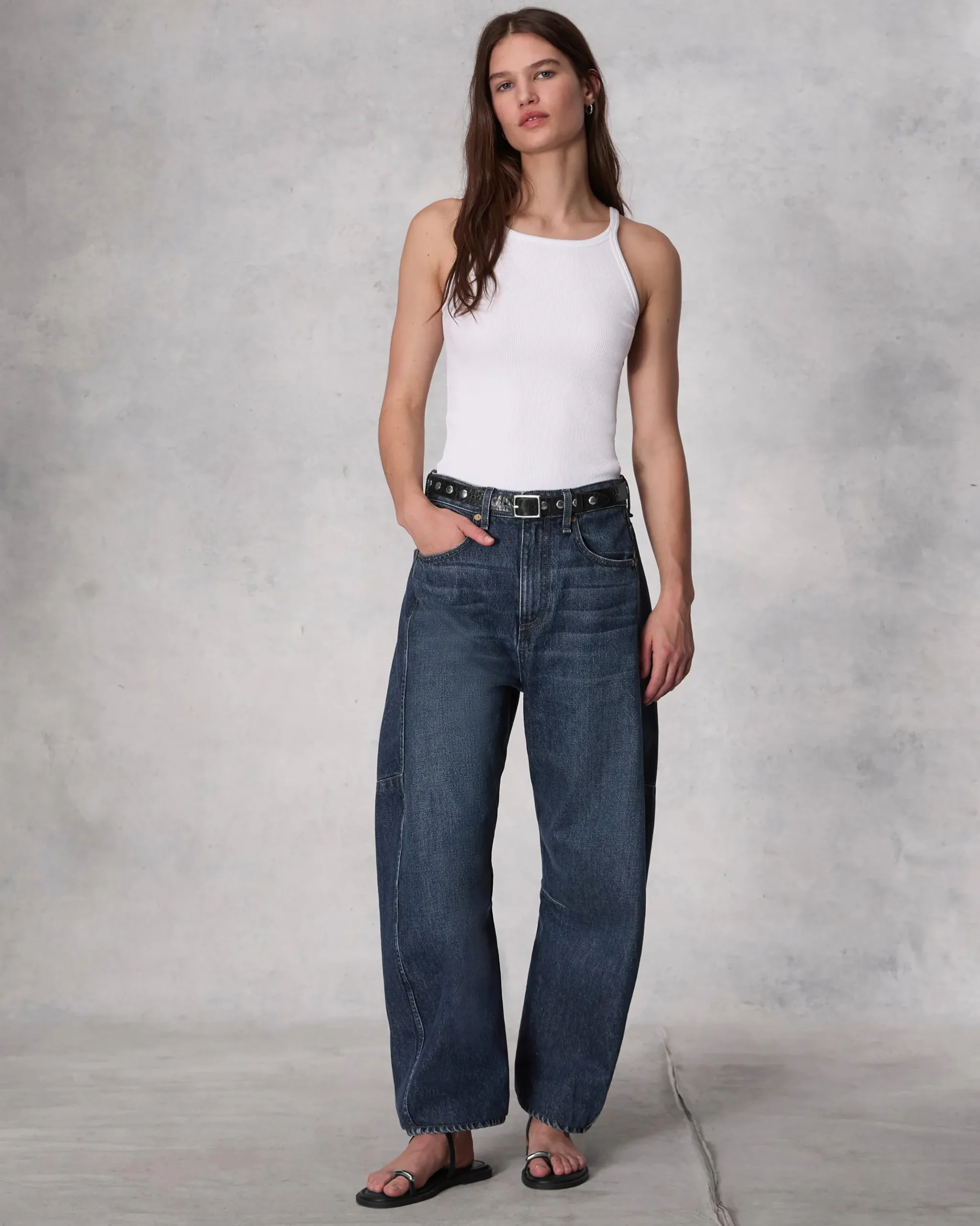 Charlie Ankle Barrel-Leg Jean