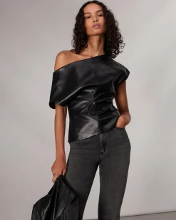 Eleanor Faux Leather Top