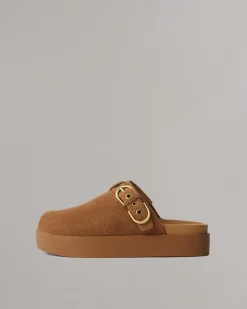 Geo Suede Platform Mules