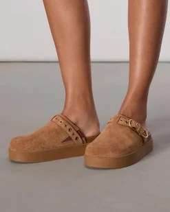 Geo Suede Platform Mules