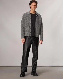 Marled Cotton-Blend Cardigan