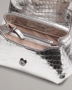 Realm Embossed Metallic Leather Crossbody Bag