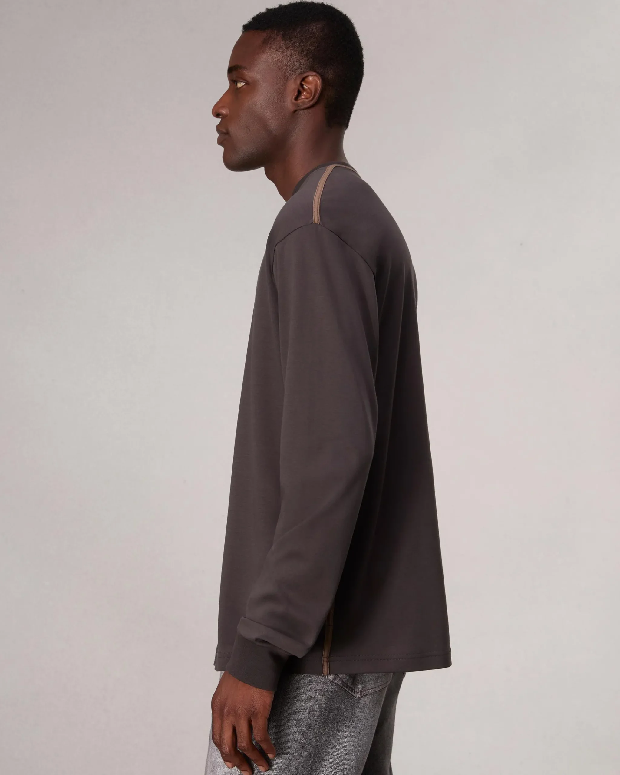 Relaxed Fit Contrast-Trim Cotton Tee