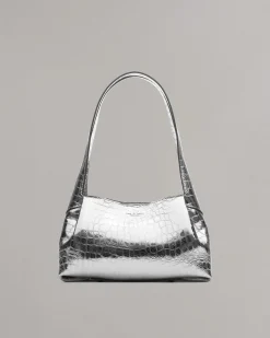 Slade Embossed Metallic Leather Shoulder Bag