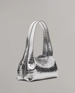 Slade Embossed Metallic Leather Shoulder Bag