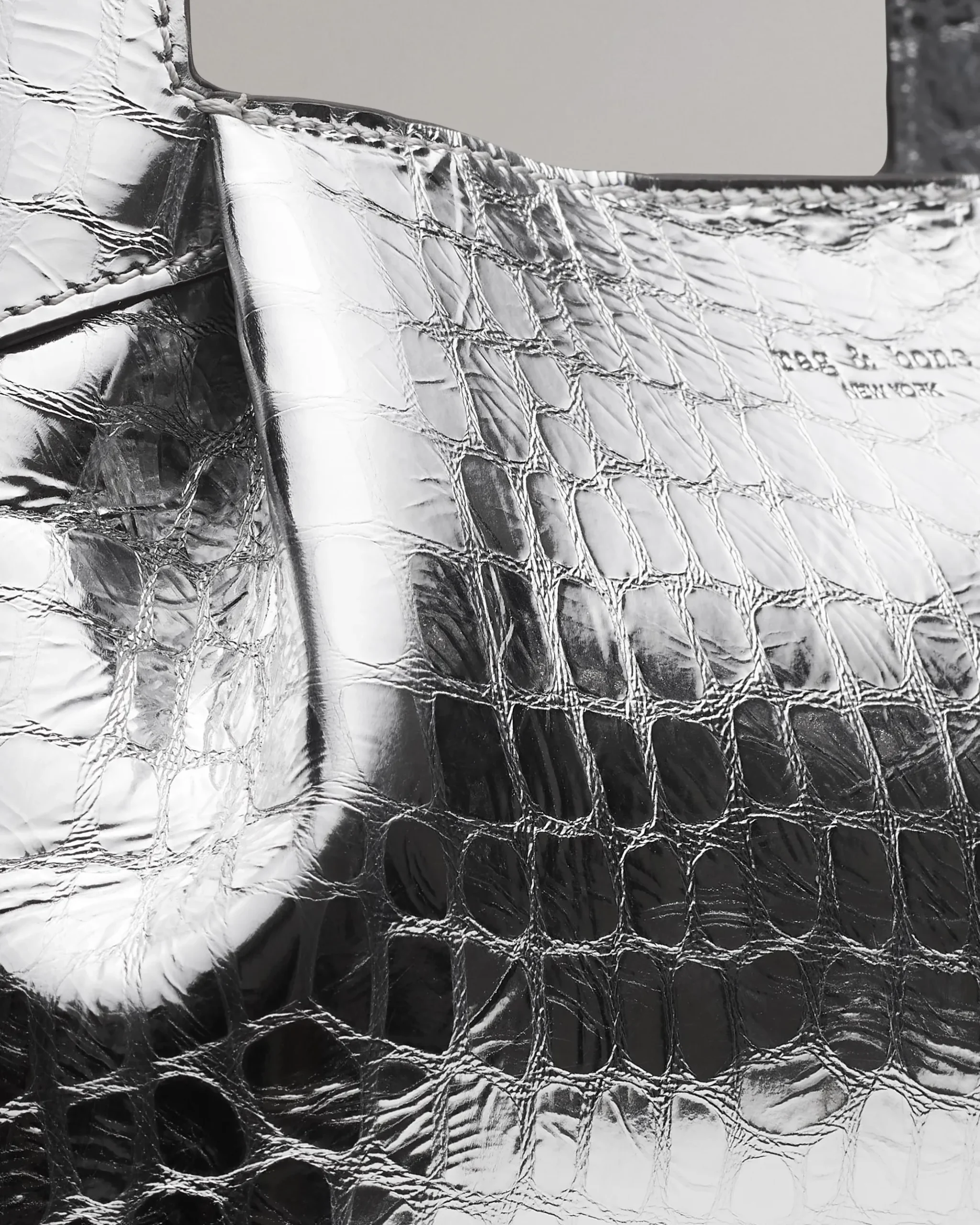 Slade Embossed Metallic Leather Shoulder Bag