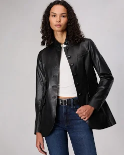 Slade Long Leather Blazer