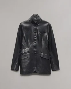Slade Long Leather Blazer