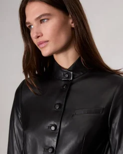 Slade Long Leather Blazer