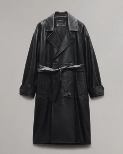 Tyler Leather Trench Coat