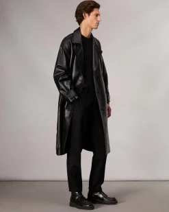 Tyler Leather Trench Coat