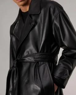 Tyler Leather Trench Coat