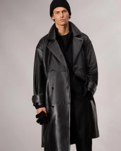 Tyler Leather Trench Coat
